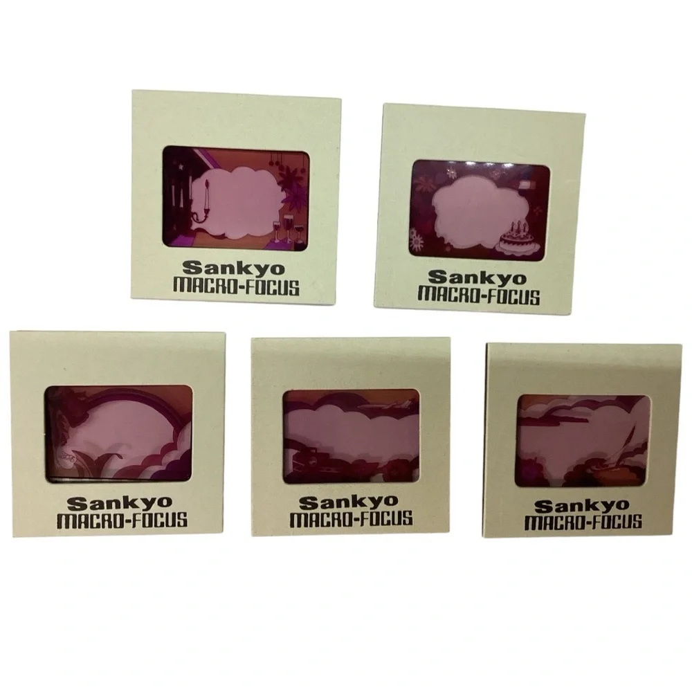 Sankyo Macro Focus Filter Slides‎ with Original Case 9 Shapes and Backgrounds
